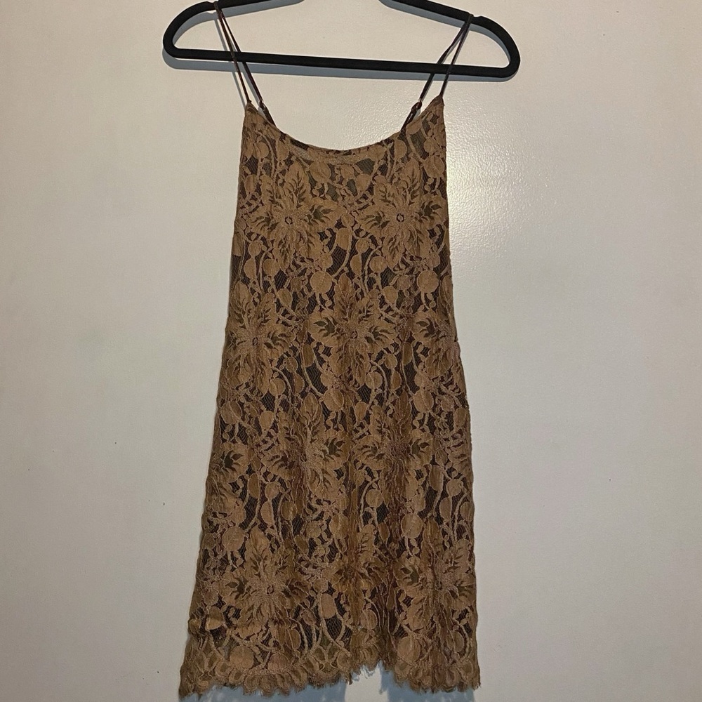 Vintage 90s Victoria's Secret Brown Lace Slip